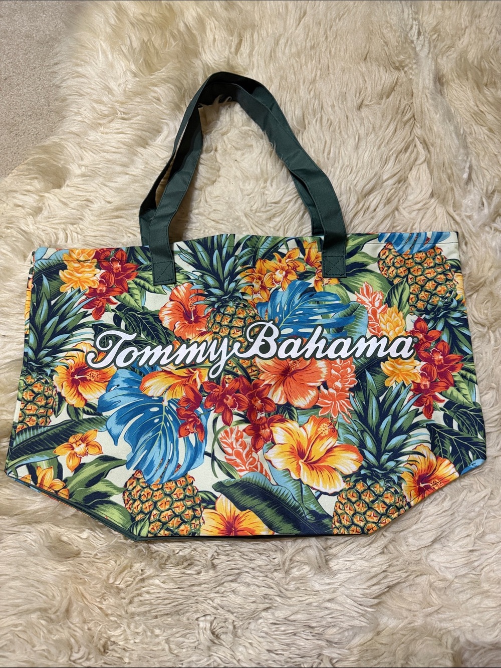 NWOT Tommy Bahama Tropical Floral Canvas Tote Bag - 21”x14”x5.5”